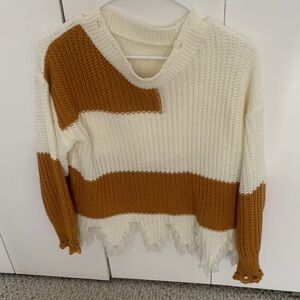 Cozy Cream and Brown Women's Sweater